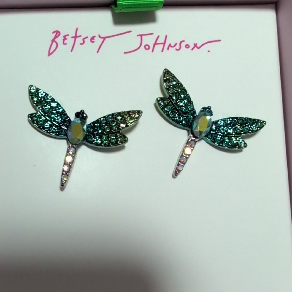 Betsey Johnson Garden Glam Dragon Fly Stud Earrings - Picture 3 of 5